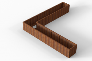 Bloembak Module+ L-vorm 60x360x360x56 cm
