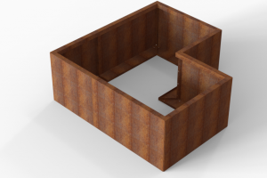 Plantenbak Module+ Corten 150x150x56 cm (90cm diep)