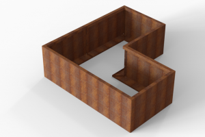 Bloembak Module+ L-vorm 90x180x180x56 cm