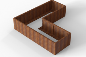 Plantenbak Module+ Corten 240x240x56 cm (90cm diep)