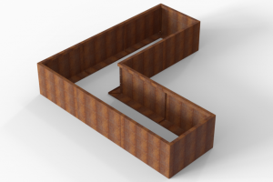 Plantenbak Module+ Corten 270x270x56 cm (90cm diep)