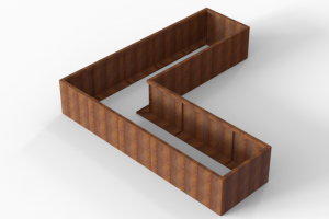 Plantenbak Module+ Corten 300x300x56 cm (90cm diep)