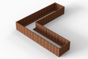 Bloembak Module+ L-vorm 90x360x360x56 cm