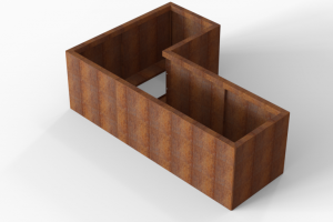 Plantenbak Module+ Corten 180x120x56 cm (60cm diep)
