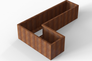 Plantenbak Module+ Corten 240x150x56 cm (60cm diep)