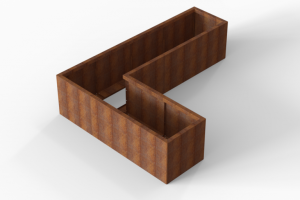 Plantenbak Module+ Corten 240x180x56 cm (60cm diep)