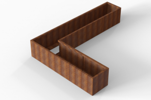 Plantenbak Module+ Corten 330x240x56 cm (60cm diep)