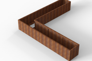 Bloembak Module+ L-vorm 60x330x330x56 cm