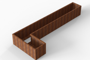 Plantenbak Module+ Corten 420x150x56 cm (60cm diep)