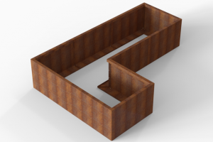 Plantenbak Module+ Corten 270x180x56 cm (90cm diep)
