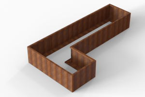 Bloembak Module+ L-vorm 90x360x180x56 cm