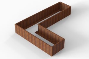 Bloembak Module+ L-vorm 90x360x270x56 cm