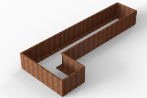 Plantenbak Module+ Corten 450x180x56 cm (90cm diep)