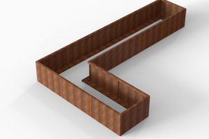 Bloembak Module+ L-vorm 90x450x270x56 cm