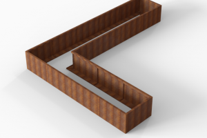 Plantenbak Module+ Corten 450x360x56 cm (90cm diep)