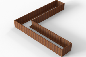 Plantenbak Module+ Corten 450x450x56 cm (90cm diep)