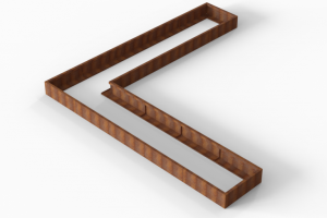 Plantenbak Module+ Corten 450x450x28 cm (90cm diep)