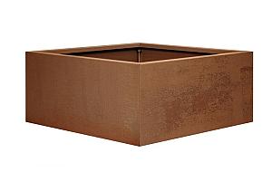 Bloembak vlak - 90x90x40 cm Corten