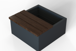 Zitbank - Recht 120x47 cm Hardhout