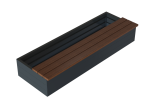 Zitbank - Recht 180x47 cm Hardhout