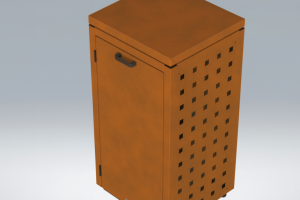 Kliko-ombouw met vaste deksel Cortenstaal 120 liter