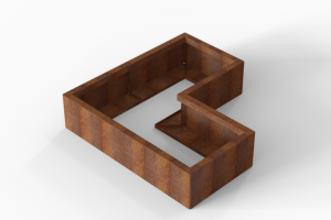 Plantenbak Module+ Corten 120x120x28 cm (60cm diep)