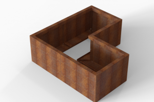 Plantenbak Module+ Corten 120x120x42 cm (60cm diep)
