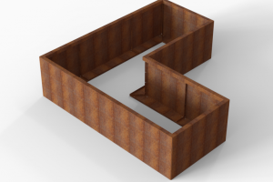Plantenbak Module+ Corten 210x210x56 cm (90cm diep)