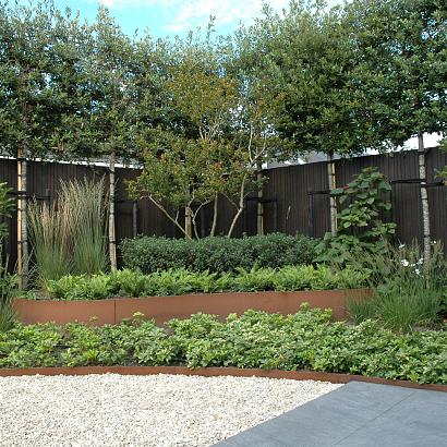 borderpaneel en kantopsluiting corten staal
