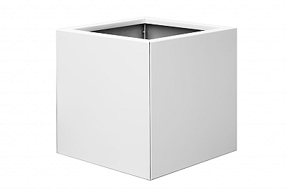 Bloembak vlak - 60x60x60 cm Wit