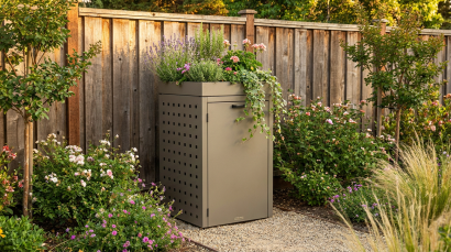 Kliko-ombouw met plantenbak Taupe 240 liter