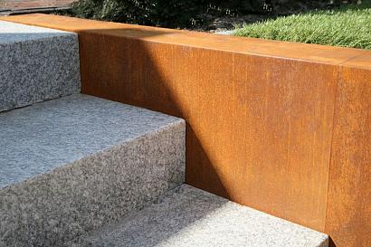 Overzetstuk muurelement Recht - 150x45x12.8 cm Corten