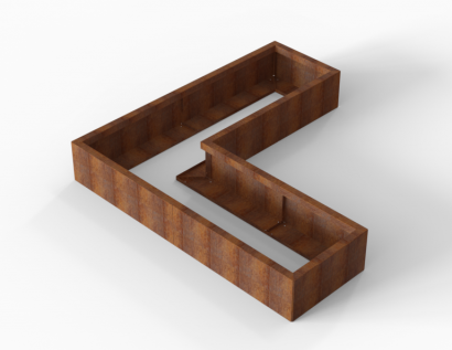 Bloembak Module+ L-vorm 60x180x180x28 cm