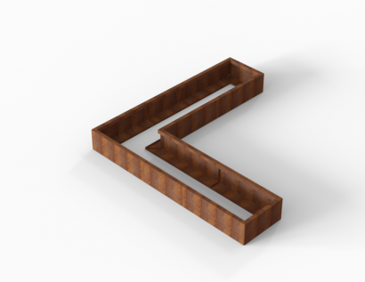 Bloembak Module+ L-vorm 60x240x240x28 cm