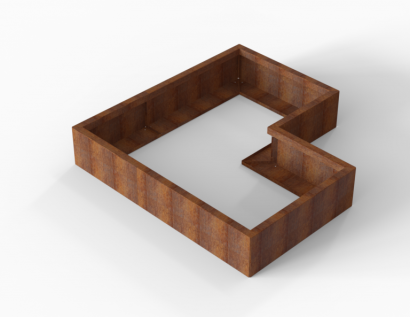 Bloembak Module+ L-vorm 90x150x150x28 cm