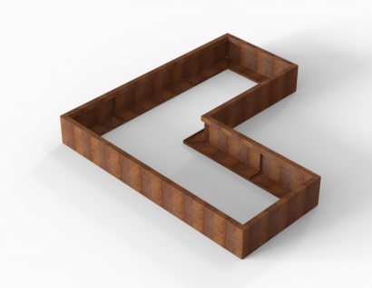 Bloembak Module+ L-vorm 90x210x210x28 cm