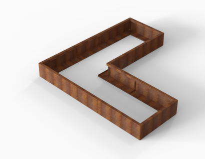 Bloembak Module+ L-vorm 90x240x240x28 cm