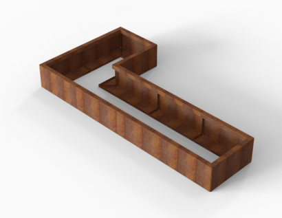 Bloembak Module+ L-vorm 60x120x240x28 cm