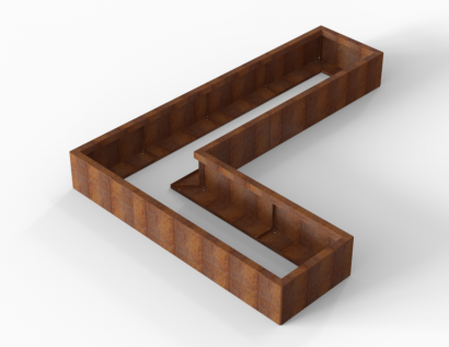 Bloembak Module+ L-vorm 60x240x180x28 cm