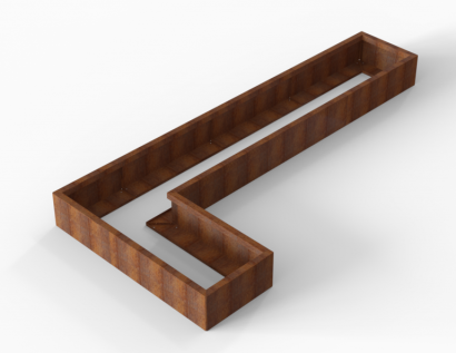 Bloembak Module+ L-vorm 60x330x150x28 cm