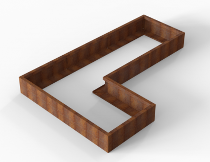 Plantenbak Module+ Corten 270x180x28 cm (90cm diep)