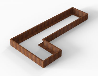 Bloembak Module+ L-vorm 90x360x180x28 cm