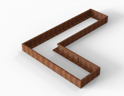 Plantenbak Module+ Corten 360x270x28 cm (90cm diep)