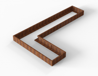 Bloembak Module+ L-vorm 90x450x270x28 cm