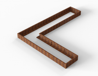 Plantenbak Module+ Corten 450x360x28 cm (90cm diep)