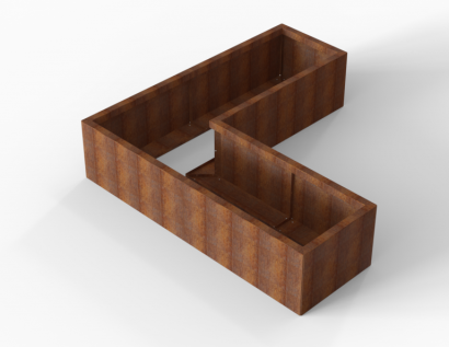 Bloembak Module+ L-vorm 60x180x180x42 cm