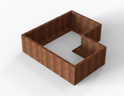 Bloembak Module+ L-vorm 90x150x150x42 cm