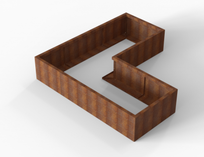 Plantenbak Module+ Corten 210x210x42 cm (90cm diep)