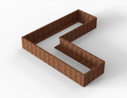 Plantenbak Module+ Corten 270x270x42 cm (90cm diep)