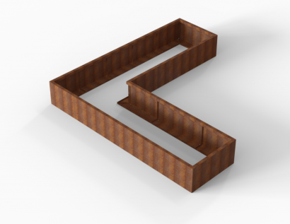 Plantenbak Module+ Corten 300x300x42 cm (90cm diep)